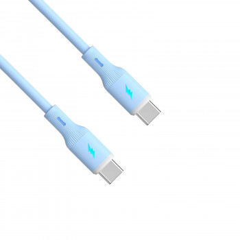 Akyga AK-USB-68 USB kábel USB-C (m) / USB-C (m), USB 2.0, 60W, 1 m, modrý, silikón