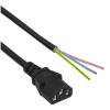 Akyga AK-OT-02A napájací kábel IEC C13 na otvorený koniec, CCA 3 x 0,5 mm², 1,5 m, čierny