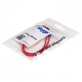 Akyga AK-CA-27 SATA III dátový kábel, 6 Gb/s, 0,5 m, červená