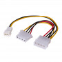Akyga AK-CA-35 napájací rozbočovač ventilátora Molex (konektor samica) na Molex (konektor samec) + 3-pin 12 V (konektor samec), 2x 15 cm