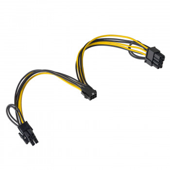 Akyga AK-CA-55 rozbočovač napájania grafickej karty PCI-E 6-pin (konektor samica) na 2x PCI-E 6+2-pin (konektor samec), 2x 15 cm