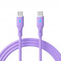 Akyga AK-USB-70 USB kábel USB-C (m) / USB-C (m), USB 2.0, 60W, 1 m, fialový, silikón