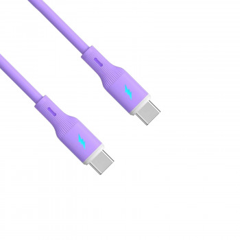 Akyga AK-USB-70 USB kábel USB-C (m) / USB-C (m), USB 2.0, 60W, 1 m, fialový, silikón