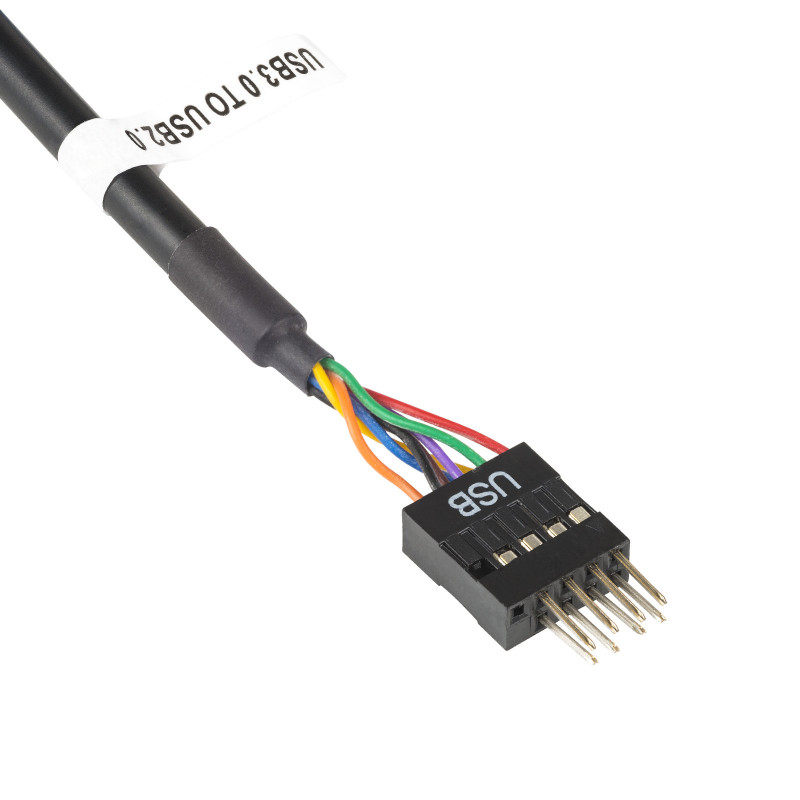 Akyga AK-CA-75 interný adaptérový kábel USB 2.0 9-pin (M) na USB 3.0 19-pin (F) header, 20 cm, čierny