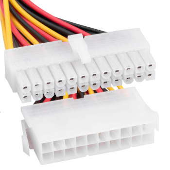 Akyga AK-CA-66 ATX napájací adaptérový kábel 20-pin (konektor samica) na 24-pin (20+4) (konektor samec), 15 cm