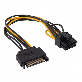 Akyga AK-CA-80 adaptérový kábel SATA napájanie na PCIe 6+2-pin, 15 cm