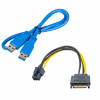 Akyga AK-CA-64 PCIe x1 na x16 Riser kit s 55 cm USB-3.0 káblom