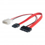 Akyga AK-CA-45 adaptérový kábel Slimline-SATA, Slim SATA (konektor samica) na SATA data (konektor samica) + Molex (konektor samec), 2x 20 cm