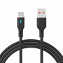 Akyga AK-USB-62 USB kábel USB-A (m) / USB-C (m), USB 2.0, 18W, 1 m, čierny, silikón