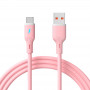 Akyga AK-USB-61 USB kábel USB-A (m) / USB-C (m), USB 2.0, 18W, 1 m, ružový, silikón