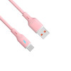 Akyga AK-USB-61 USB kábel USB-A (m) / USB-C (m), USB 2.0, 18W, 1 m, ružový, silikón