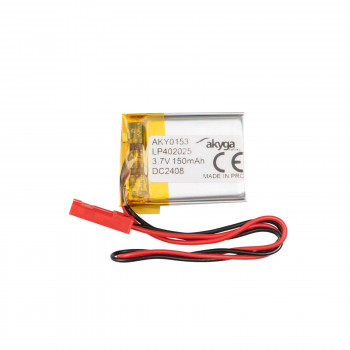 Akyga AKY0153 LP402025 Li-Po batéria 3,7 V 150 mAh s PCM, JST 2,54 mm 2-pin konektor, 150 mm kábel