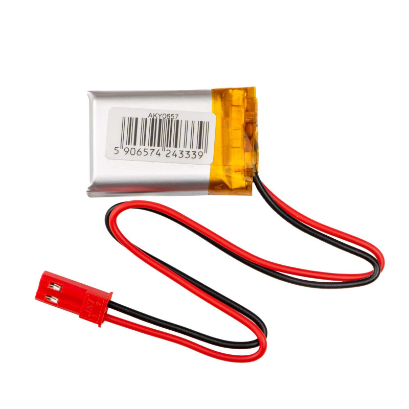 Akyga AKY0657 LP752030 Li-Po batéria 3,7 V 300 mAh s PCM, JST 2,54 mm 2-pin konektor, 150 mm kábel