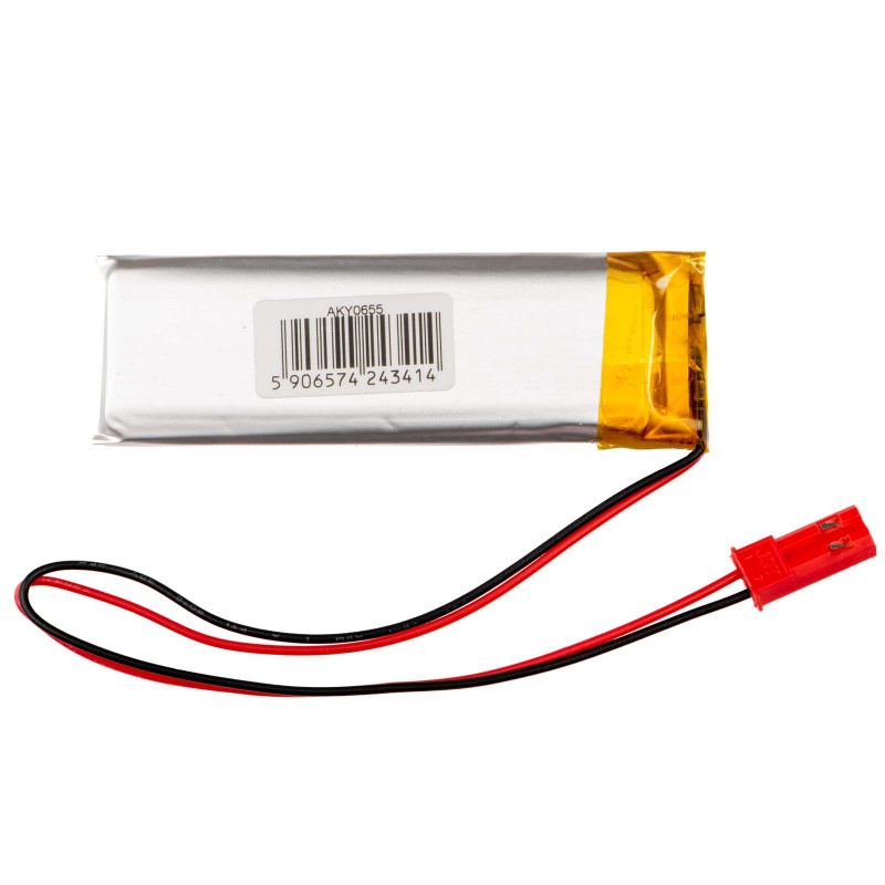 Akyga AKY0655 LP602158 Li-Po batéria 3,7 V 750 mAh s PCM, JST 2,54 mm 2-pin konektor, 150 mm kábel