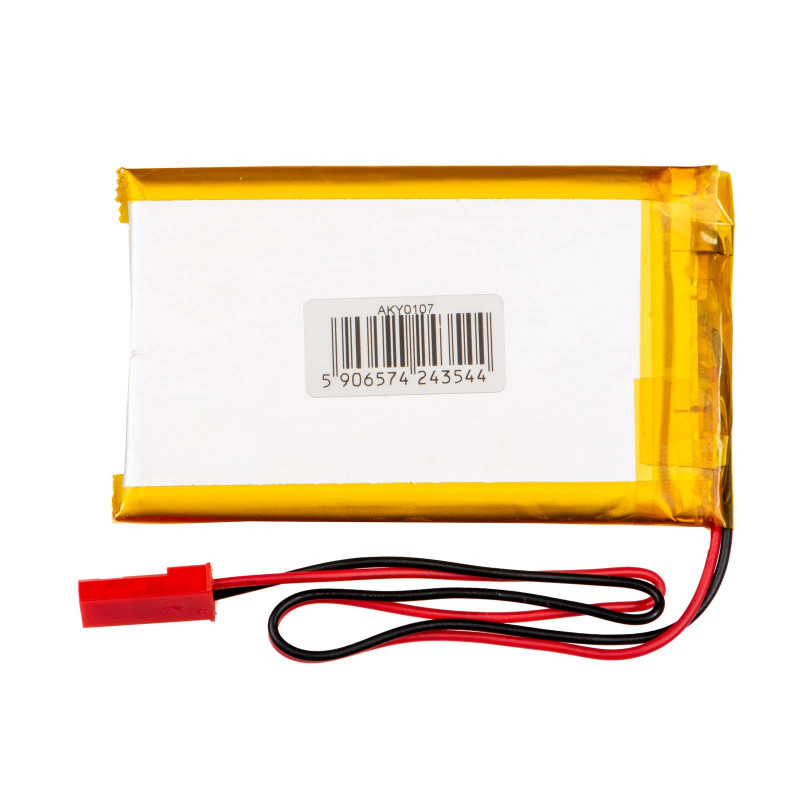 Akyga AKY0107 LP503759 Li-Po batéria 3,7 V 1350 mAh s PCM, JST 2,54 mm 2-pinový konektor samec, 150 mm kábel