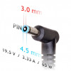 Akyga AK-ND-40 autonabíjačka pre notebook 19,5 V / 3,33 A, 65 W, 4,5 x 3,0 mm + pin, pre HP