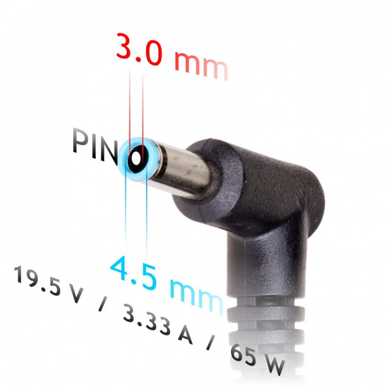 Akyga AK-ND-40 autonabíjačka pre notebook 19,5 V / 3,33 A, 65 W, 4,5 x 3,0 mm + pin, pre HP