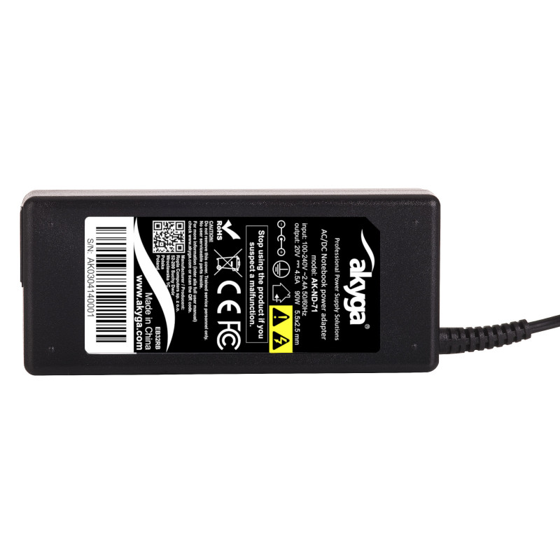 Akyga AK-ND-71 napájací zdroj pre notebook 20 V / 4,5 A, 90 W, 5,5 x 2,5 mm, 1,2 m, pre Lenovo