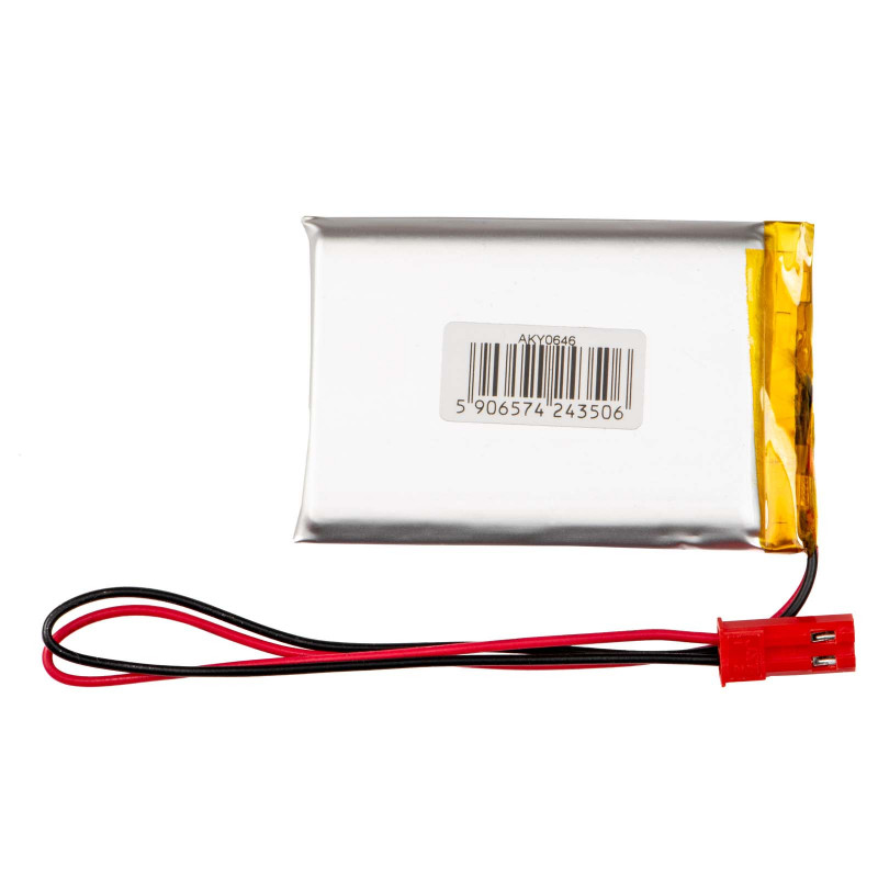 Akyga AKY0646 LP623255 Li-Po batéria 3,7 V 1100 mAh s PCM, JST 2,54 mm 2-pinový konektor samec, 150 mm kábel