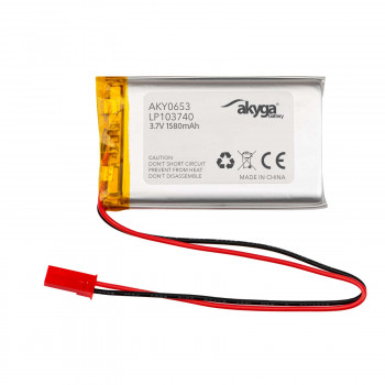Akyga AKY0653 LP103740 Li-Po batéria 3,7 V 1580 mAh s PCM, JST 2,54 mm 2-pinový konektor samec, 150 mm kábel