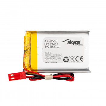 Akyga AKY0563 LP653454 Li-Po batéria 3,7 V 1400 mAh s PCM, JST 2,54 mm 2-pinový konektor samec, 150 mm kábel