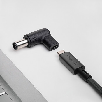 Akyga AK-ND-C07 nabíjací adaptér USB-C na DC 7,4 x 5,0 mm + pin pre notebooky, 18,5-20 V, 100 W, pre HP