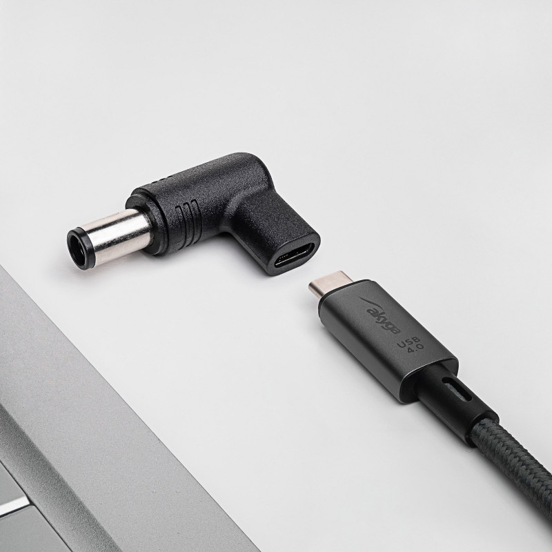 Akyga AK-ND-C07 nabíjací adaptér USB-C na DC 7,4 x 5,0 mm + pin pre notebooky, 18,5-20 V, 100 W, pre HP
