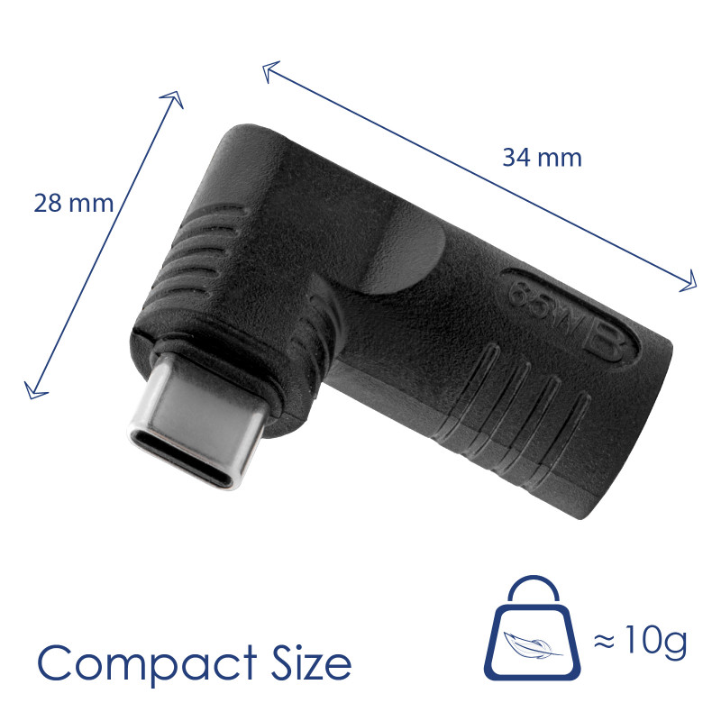 Akyga AK-ND-D12 adaptér DC 4,0 x 1,35 mm na USB-C PD pre napájacie zdroje notebookov, 65 W