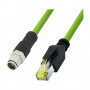 LogiLink CQM035S priemyselný prepojovací kábel, Cat.6A, PUR, M12 X-coded na RJ45, 1 m