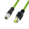 LogiLink CQM035S priemyselný prepojovací kábel, Cat.6A, PUR, M12 X-coded na RJ45, 1 m