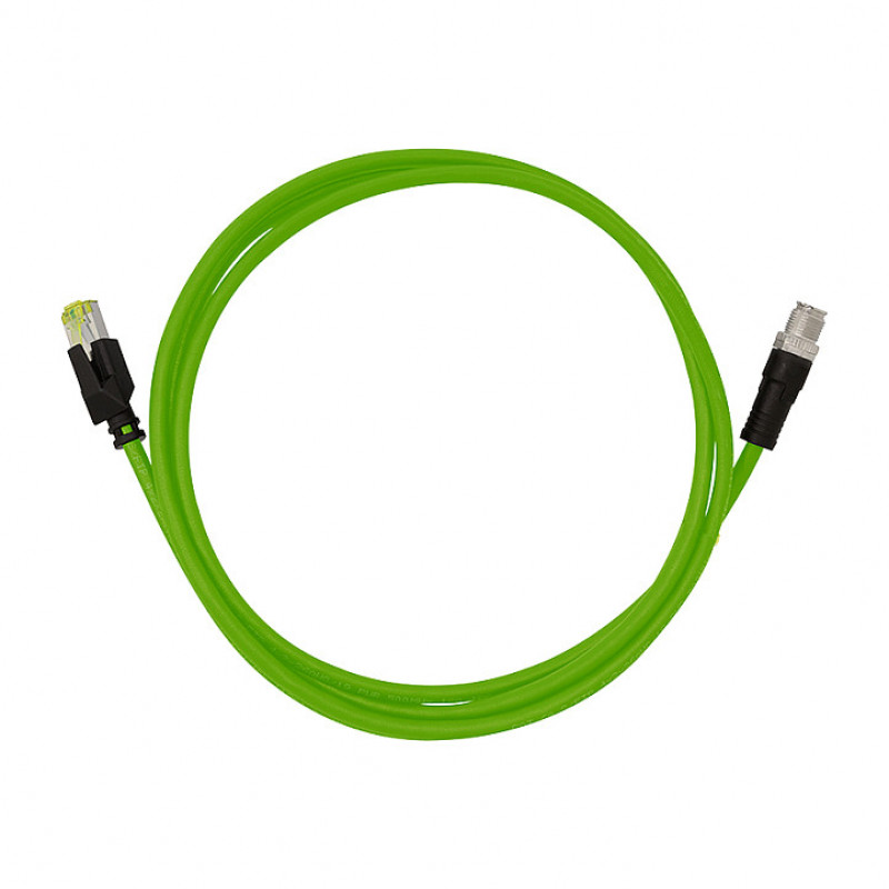 LogiLink CQM035S priemyselný prepojovací kábel, Cat.6A, PUR, M12 X-coded na RJ45, 1 m