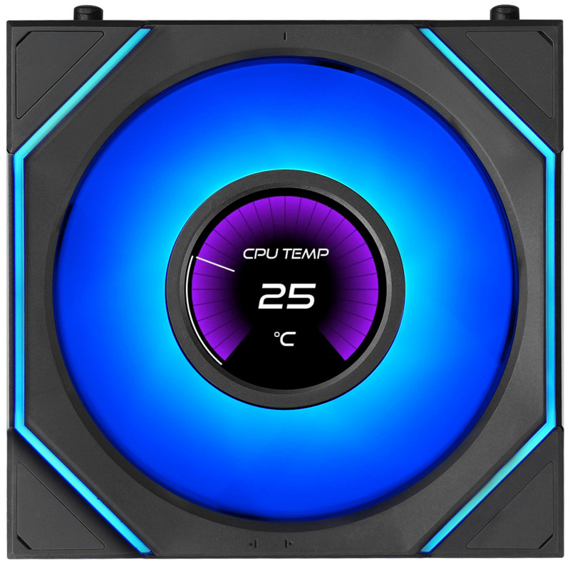 Lian Li UNI FAN SL-INF LCD FLEX Wireless ventilátory do skrine (3 ks) s ovládačom, ARGB a LCD, Reverse Blade, 120 mm, čierne