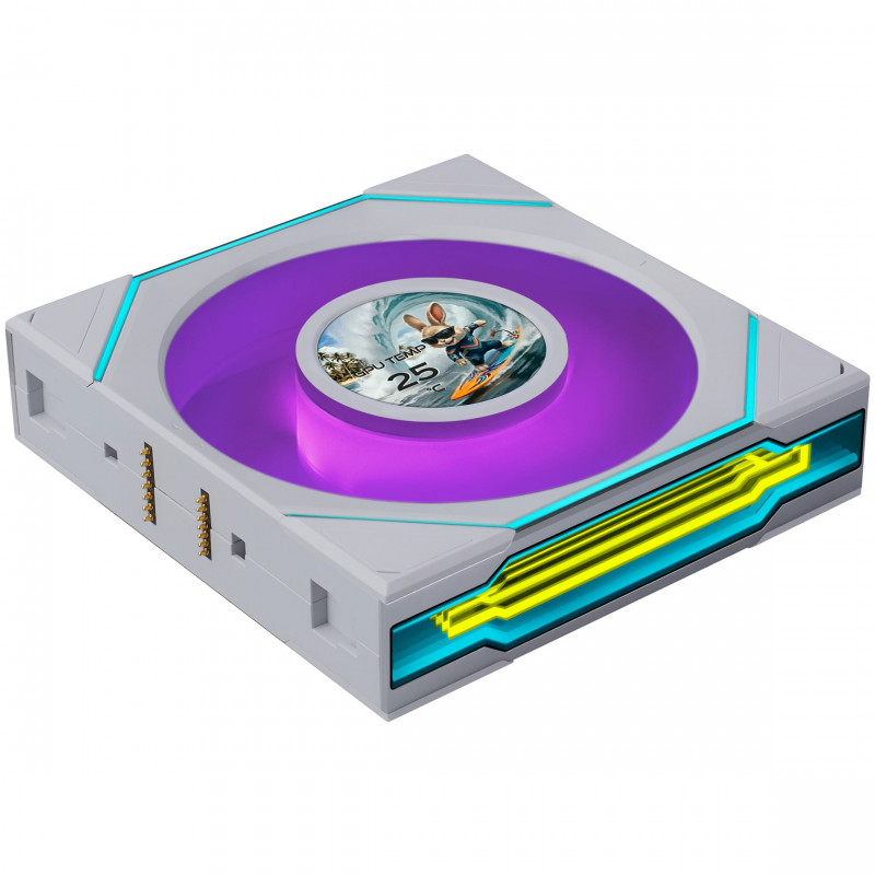 Lian Li UNI FAN SL-INF LCD FLEX Wireless ventilátory do skrine (3 ks) s ovládačom, ARGB a LCD, Reverse Blade, 120 mm, biele