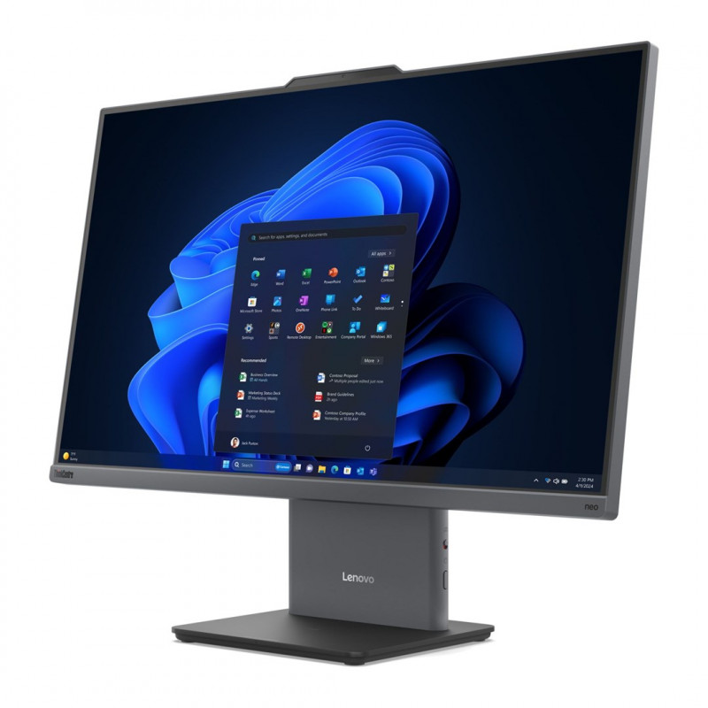 All-in-one počítač Lenovo ThinkCentre NEO 50a G5 AIO, Intel Core 5 210H, 27-palcový dotykový FHD displej, 16 GB RAM, 512 GB SSD, Windows 11 Pro, sivý + káblový zámok Kensington (4Z10P40247)