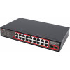 PoE switch Getfort GF-220G-16P-240, 16 x GE PoE + 2 x GE + 2 x SFP, 240 W