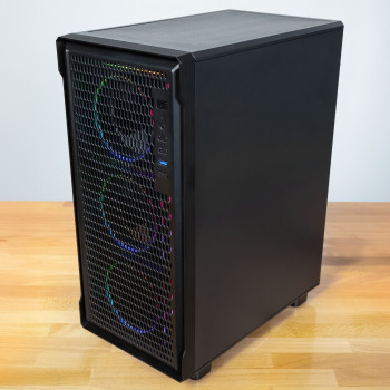 Počítačová skriňa Kolink AM2 ARGB Midi Tower, ATX, tvrdené sklo, 4 ventilátory 120 mm v balení, čierna