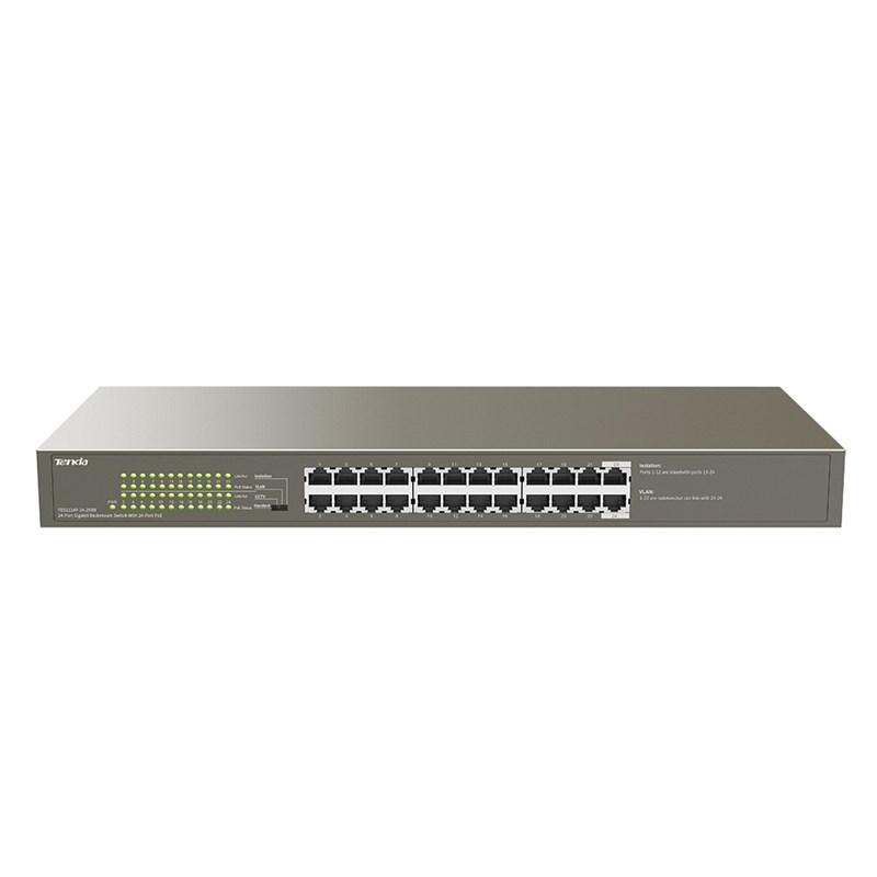 PoE prepínač Tenda TEG1124P-24-250W, 24 portov, 250 W