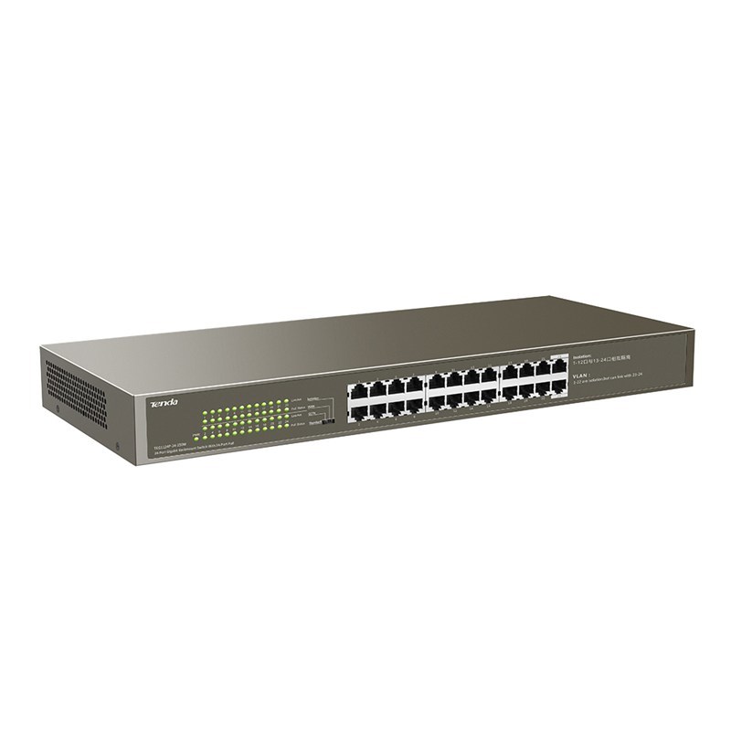 PoE prepínač Tenda TEG1124P-24-250W, 24 portov, 250 W
