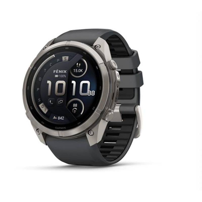 Inteligentné hodinky Garmin Fenix 9 Pro inReach, 51 mm, titánové puzdro, silikónový remienok grafitový/čierny