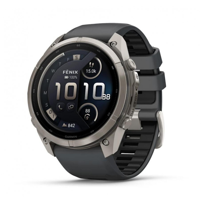 Inteligentné hodinky Garmin Fenix 9 Pro inReach, 51 mm, titánové puzdro, silikónový remienok grafitový/čierny