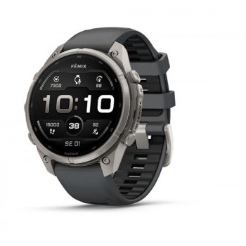 Inteligentné hodinky Garmin Fenix 9 Pro, 47 mm, titánové puzdro, silikónový remienok grafitový/čierny