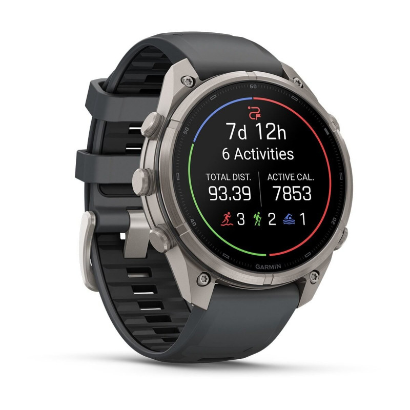 Inteligentné hodinky Garmin Fenix 9 Pro, 47 mm, titánové puzdro, silikónový remienok grafitový/čierny