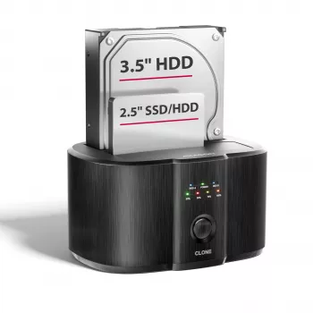 Axagon ADSA-SC dokovacia stanica pre SATA disky 2,5/3,5 palca, USB-C 5 Gbps, s funkciou klonovania
