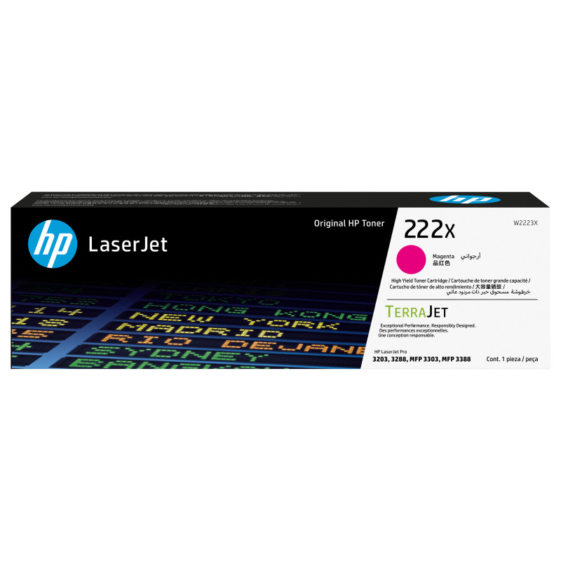 HP 222X W2223X originálna tonerová kazeta LaserJet s vysokou výdržou, purpurová