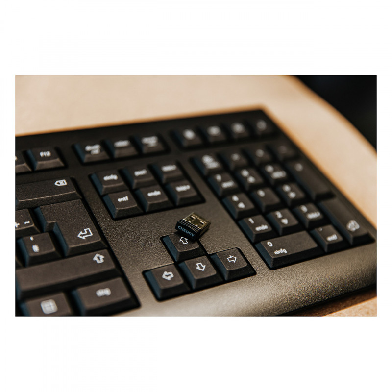 Cherry KW 3000 bezdrôtová stolová klávesnica, 2,4 GHz, AZERTY (francúzska), čierna