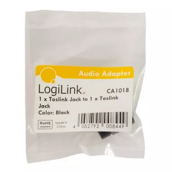 LogiLink CA1018 audio adaptér Toslink, Toslink samica na Toslink samica, čierny