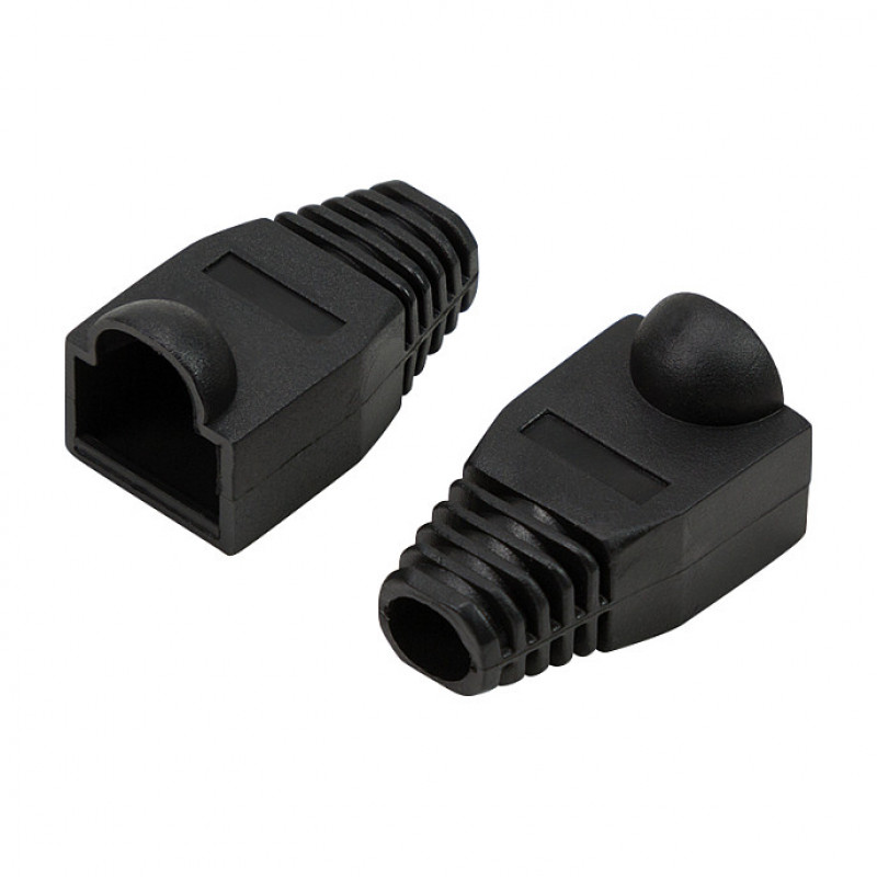 LogiLink MP0064 ochranný kryt konektora RJ45 6,5 mm, čierny, CAT6A (50 ks)