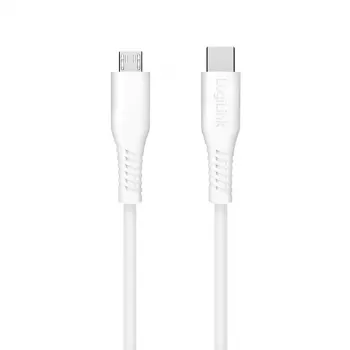 LogiLink CU0243 kábel USB 2.0 Type-C, USB-C samec – micro USB samec, 480 Mbps, 12 W, biely, 1,5 m