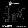 Bitspower Artemis BPM-AT90R-SL otočná spojka 90°, pieskovaná strieborná