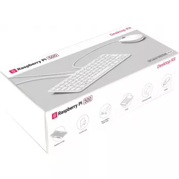 Raspberry Pi 500 DE stolová počítačová súprava, nemecké (DE) rozloženie, biela/ružová, SC1286